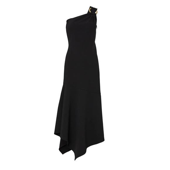 Shoshanna Black Eonia One Shoulder Dress size 16 - Picture 3 of 8